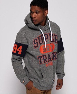 Superdry Super Track Oversized Férfi Kapucnis Pulóver Szürke | QHAWK4123